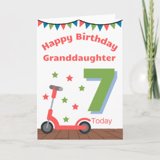 Happy 7th Birthday Granddaughter Card
