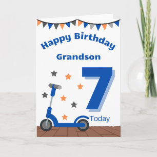 Happy 7th Birthday Grandson Card
