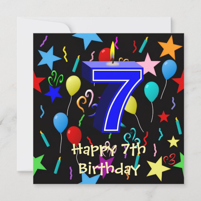 Happy 7th Birthday Greeting Card (Front)