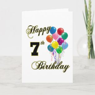 Happy 7th Birthday Post Cards and Birthday Cards