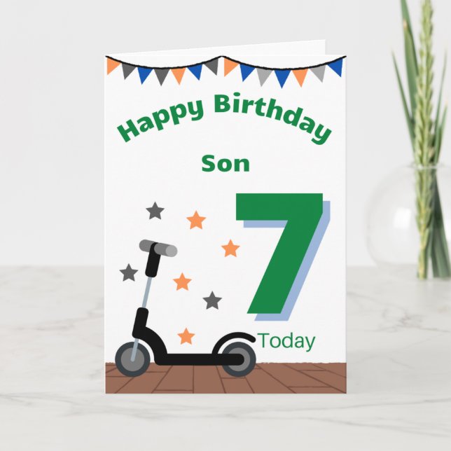Happy 7th Birthday Son Card (Front)