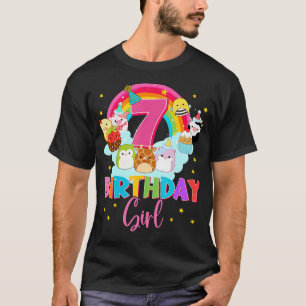 Happy 7Th Birthday Squish Squad Mallow Girls Kids T-Shirt