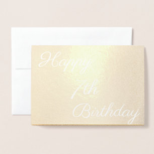 Happy 7th Gold Birthday Foil Card