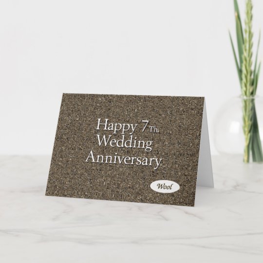 Happy 7th Wedding  Anniversary  Wool  Card Zazzle com au