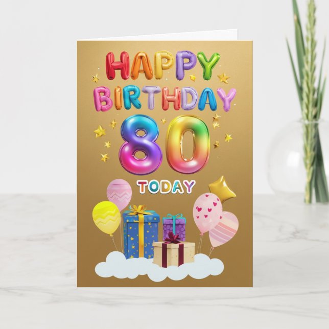 Happy 80th Birthday Card (Front)