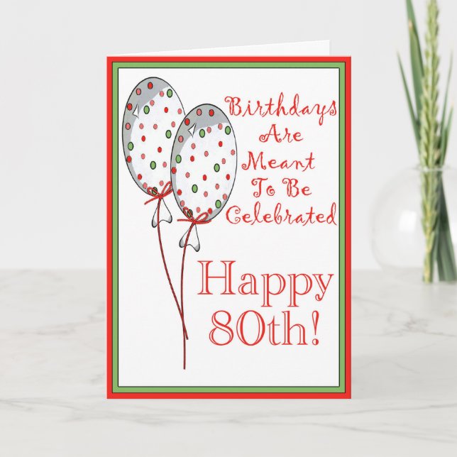 Happy 80th Birthday Card (Front)