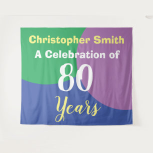 Happy 80th Birthday Celebration Tapestry