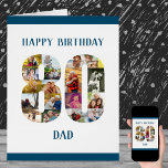 Happy 80th Birthday Dad Number 80 Photo Collage<br><div class="desc">Create your own 80th Birthday Card with a unique photo collage. This big birthday card has a big number 80 filled with your favourite family photos and it can be personalised for dad, papa or with a name. The template is set up for you to edit the messages inside the...</div>