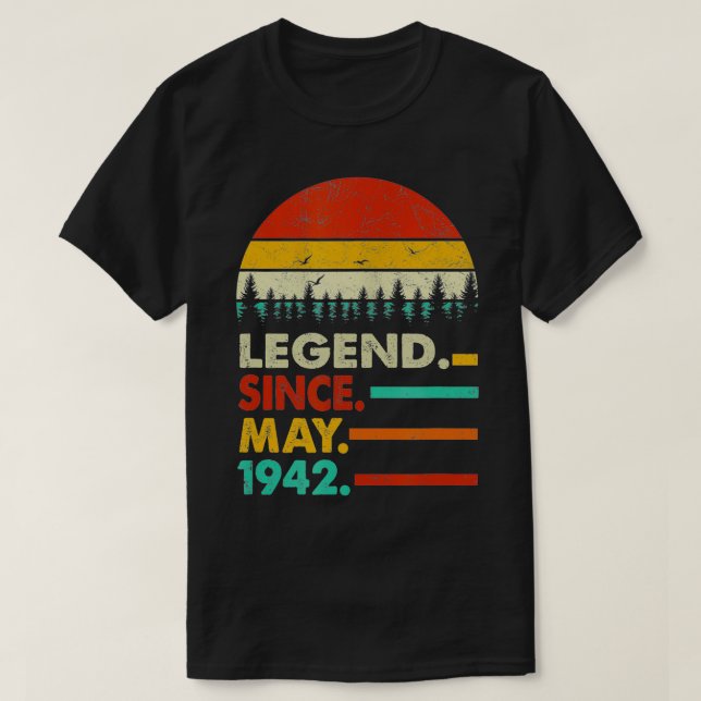 Happy 80th Birthday Party 80 Year Old Legend Since T-Shirt (Design Front)