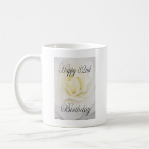 Happy 82nd Birthday White Flower Coffee Mug