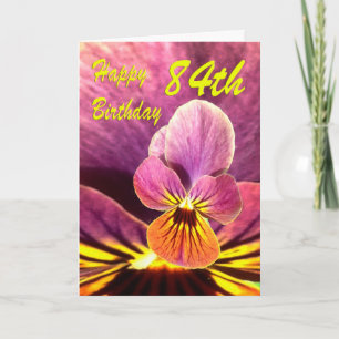 Happy 84th Birthday Flower Pansy Card