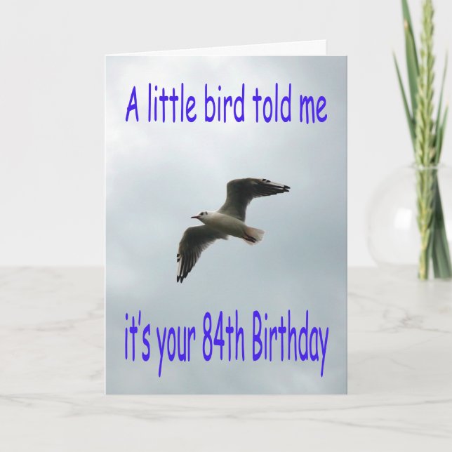 Happy 84th Birthday Flying Seagull bird Card (Front)