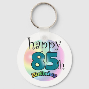 Happy 85th Birthday (blauw) Key Ring