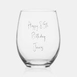 Happy 85th Birthday Keepsake Name  Stemless Wine Glass<br><div class="desc">Surprise your husband,  dad or granddad with this personalised 85th birthday stemless wine glass. Celebrate this milestone birthday with a practical personalised keepsake. To edit the text click on the personalise button.</div>