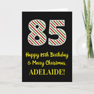 Happy 85th Birthday & Merry Christmas, Custom Name Card