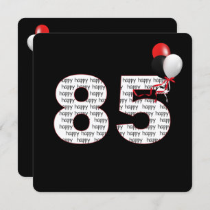 Happy 85th Birthday On Black Invitation