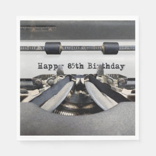 Happy 85th Birthday Retro Typewriter Napkin