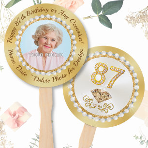 Happy 87th Birthday Party Ideas. Photo Party Fans