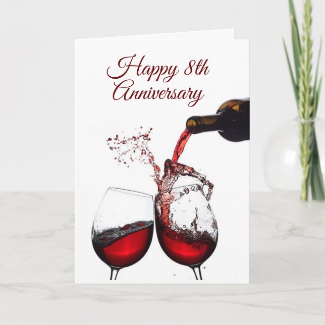 ***HAPPY 8th ANNIVERSARY*** HUSBAND OR WIFE Card (Front)