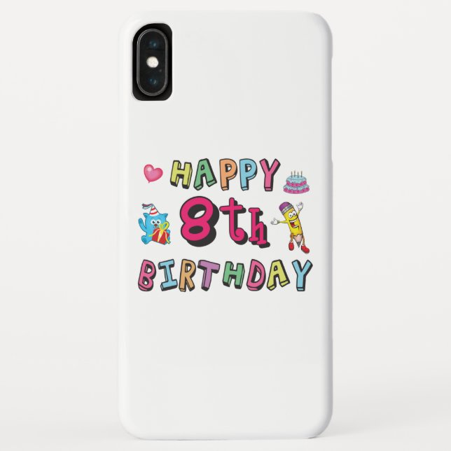 Happy 8th Birthday. 8 year b-day. Case-Mate iPhone Case (Back)