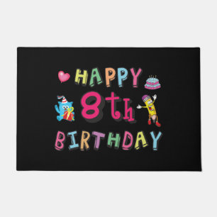 Happy 8th Birthday. 8 year b-day. Doormat