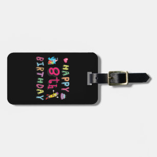 Happy 8th Birthday. 8 year b-day. Luggage Tag