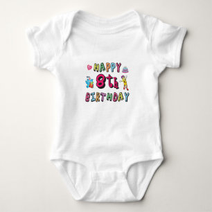 Happy 8th Birthday. 8 year b-day surprise Baby Bodysuit