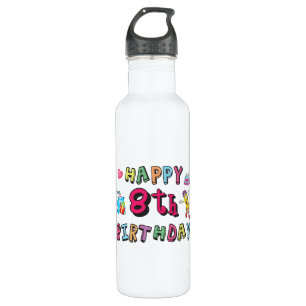 Happy 8th Birthday. 8 year b-day wishes 710 Ml Water Bottle
