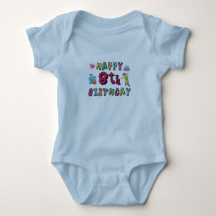 Happy 8th Birthday. 8 year b-day wishes Baby Bodysuit