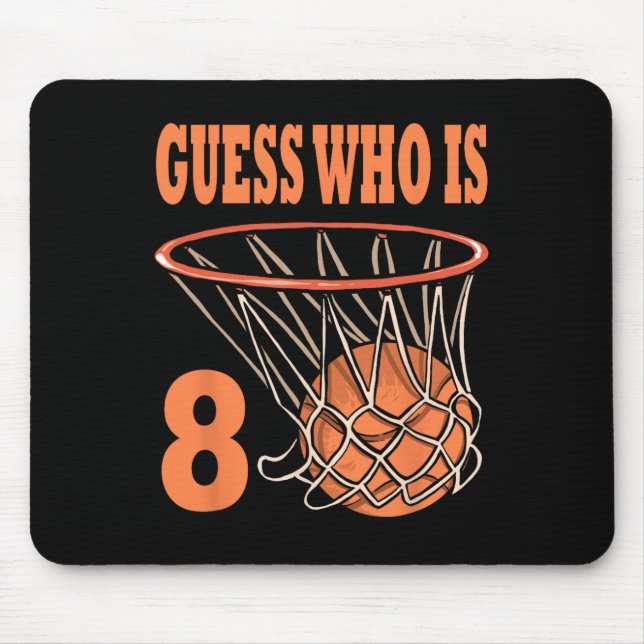 Happy 8th Birthday 8 Year Old Basketball 8th Birth Mouse Pad (Front)