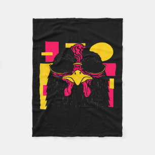 Happy 8th birthday 8 year old cool chicken 8th fleece blanket
