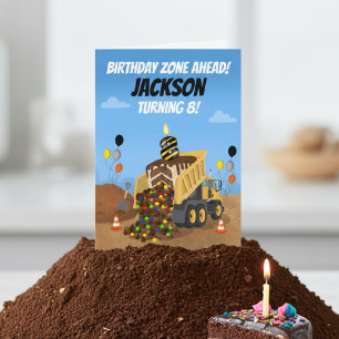 Happy 8th Birthday Dump Truck  Card