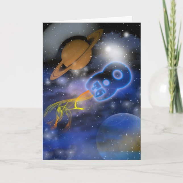 Happy 8th Birthday Plantet's Boy, Outerspace Card (Front)