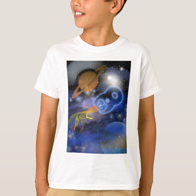 Happy 8th Birthday Plantet's Boy, Outerspace T-Shirt (Front)