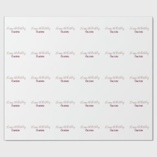 happy 8th birthday yellow maron name date retro mo wrapping paper