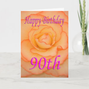 Happy 90th Birthday Flower Card
