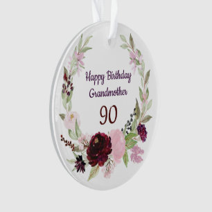 Happy 90th Birthday Grandmother Ornament