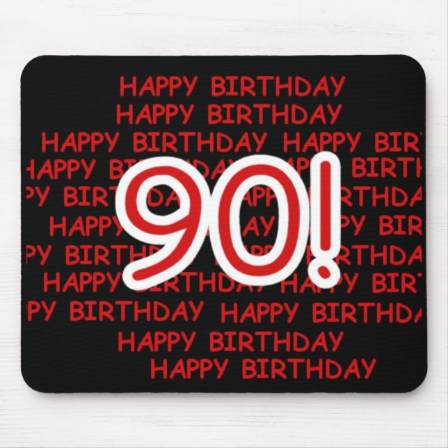 Happy 90th Birthday Mouse Pad (Front)