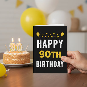 Happy 90th Birthday Nonagenarian Celebration Party Card