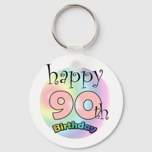 Happy 90th Birthday (roze) Key Ring