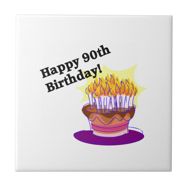 Happy 90th Birthday! Tile (Front)