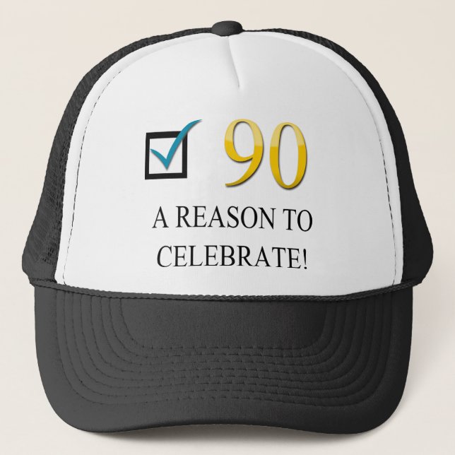 Happy 90th Birthday Trucker Hat (Front)