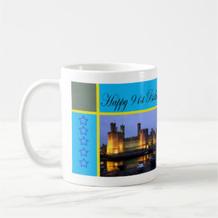 Happy 91st Birthday Caernarfon Castle Coffee Mug