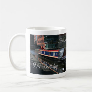 Happy 91st Birthday canal boat Coffee Mug