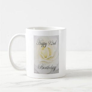Happy 92nd Birthday White Flower Coffee Mug