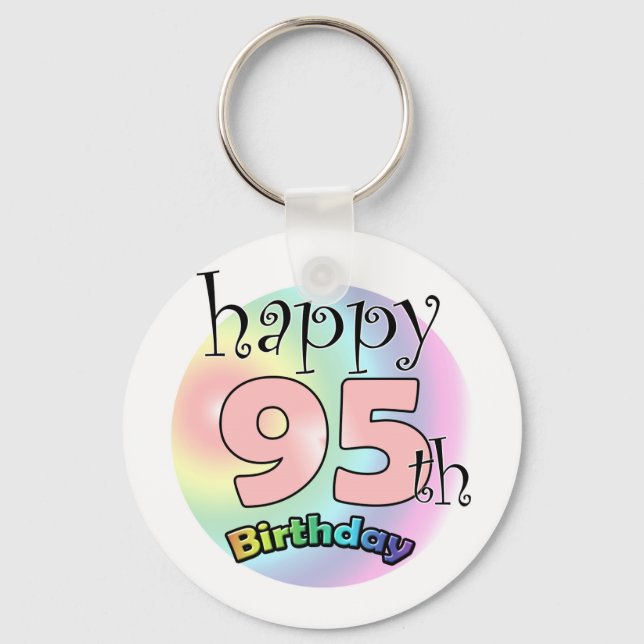 Happy 95th Birthday (roze) Key Ring (Front)