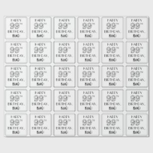 HAPPY 99TH BIRTHDAY; Art Deco Style; Custom Name Wrapping Paper