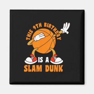 Happy 9 Birthday 9 Year Old Dab Basketball 9th Bir Magnet