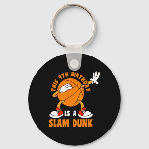 Happy 9 Birthday 9 Year Old Dab Bysketbyll 9th Bir Key Ring