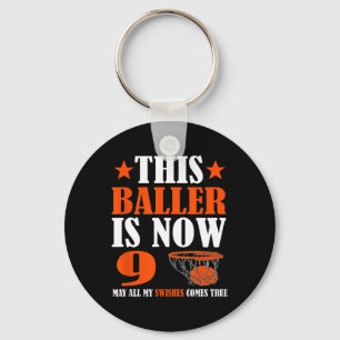 Happy 9th Birthday Basketball 9th Birthday  Key Ring